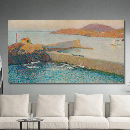 Collioure La Cappella Sulla Diga Henri Martin hmt18 quadro stampato su tela