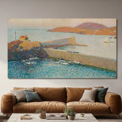 Collioure La Cappella Sulla Diga Henri Martin hmt18 quadro stampato su tela