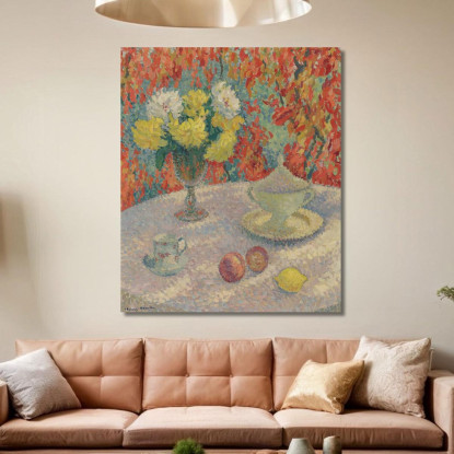 Dalie Al Sole Henri Martin hmt22 quadro stampato su tela