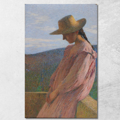 Giovane Ragazza Seduta Henri Martin hmt32 quadro stampato su tela