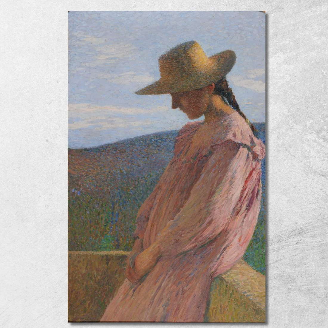 Giovane Ragazza Seduta Henri Martin hmt32 quadro stampato su tela