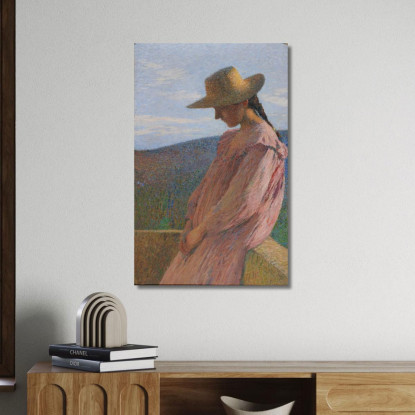 Giovane Ragazza Seduta Henri Martin hmt32 quadro stampato su tela