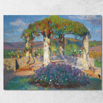 La Pergola Dell'Angolo Nord-Ovest Del Parco Di Marquayrol Henri Martin hmt37 quadro stampato su tela