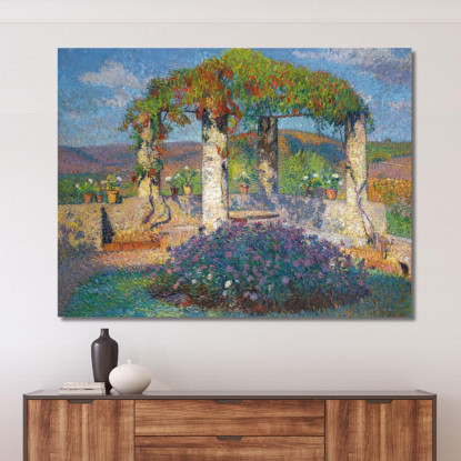 La Pergola Dell'Angolo Nord-Ovest Del Parco Di Marquayrol Henri Martin hmt37 quadro stampato su tela