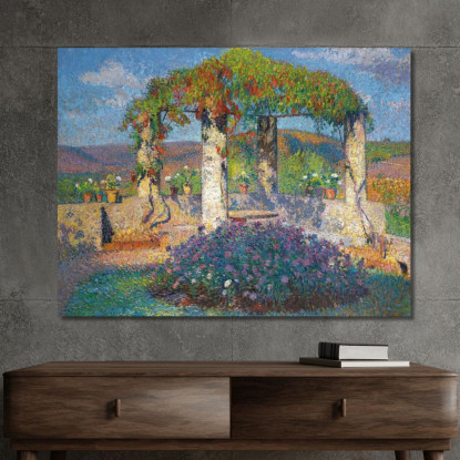 La Pergola Dell'Angolo Nord-Ovest Del Parco Di Marquayrol Henri Martin hmt37 quadro stampato su tela