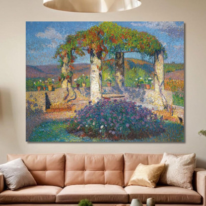 La Pergola Dell'Angolo Nord-Ovest Del Parco Di Marquayrol Henri Martin hmt37 quadro stampato su tela