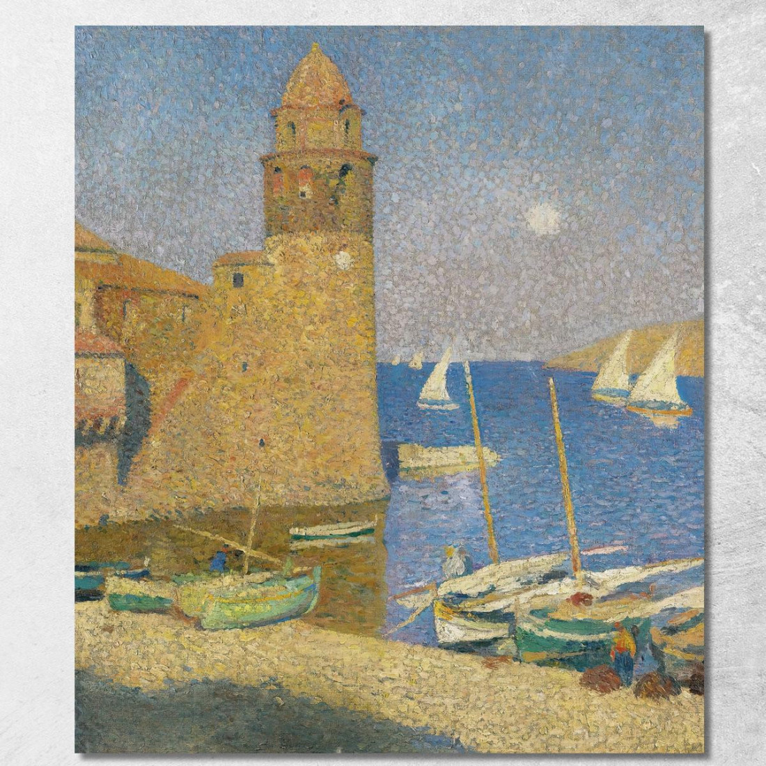 La Torre Di Collioure Al Chiaro Di Luna Henri Martin hmt38 quadro stampato su tela
