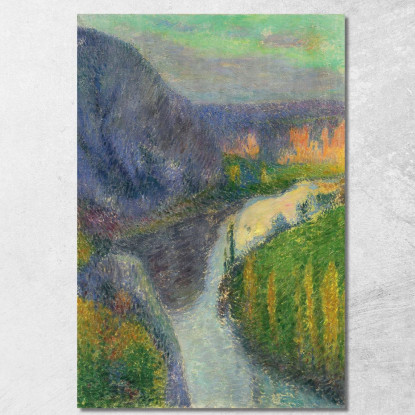 La Valle Del Lot Vicino A Saint-Cirq-Lapopie Henri Martin hmt39 quadro stampato su tela