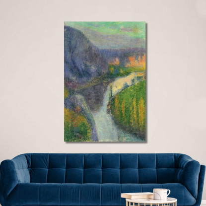 La Valle Del Lot Vicino A Saint-Cirq-Lapopie Henri Martin hmt39 quadro stampato su tela