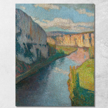 La Valle Del Lot Vicino A Saint-Cirq-Lapopie Henri Martin hmt40 quadro stampato su tela