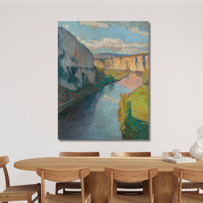 La Valle Del Lot Vicino A Saint-Cirq-Lapopie Henri Martin hmt40 quadro stampato su tela