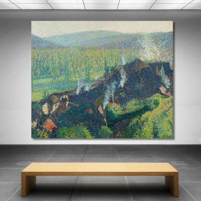 Labastide-Du-Vert Vista Da Marquayrol Fumi Henri Martin hmt44 quadro stampato su tela