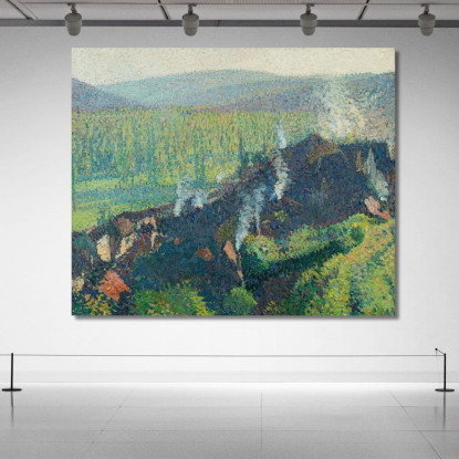 Labastide-Du-Vert Vista Da Marquayrol Fumi Henri Martin hmt44 quadro stampato su tela