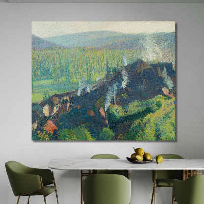 Labastide-Du-Vert Vista Da Marquayrol Fumi Henri Martin hmt44 quadro stampato su tela