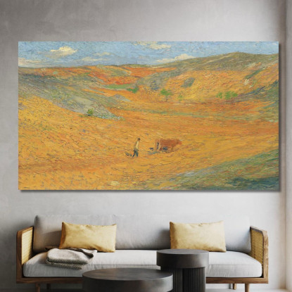 Contadino In Fondo A Una Valle Henri Martin hmt46 quadro stampato su tela