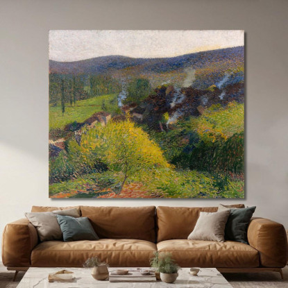 I Casolari Alla Sera Henri Martin hmt54 quadro stampato su tela