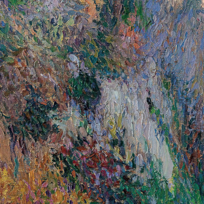 La Chiesa Di Saint-Cirq-Lapopie Arroccata Sulla Falesia Della Curva Del Lot Cielo Blu Henri Martin hmt64 quadro stampato su tel