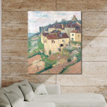 Case A Saint-Cirq-Lapopie Henri Martin hmt67 quadro stampato su tela