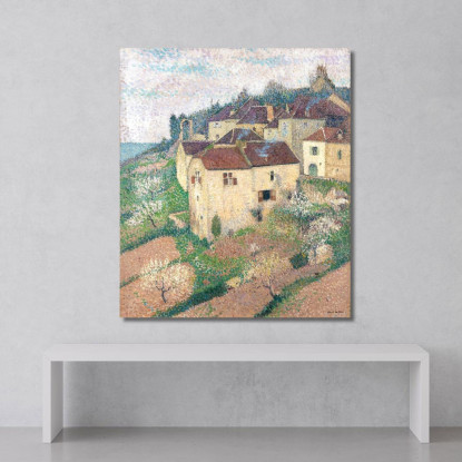 Case A Saint-Cirq-Lapopie Henri Martin hmt67 quadro stampato su tela