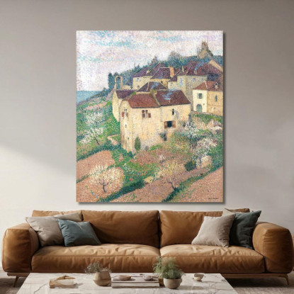 Case A Saint-Cirq-Lapopie Henri Martin hmt67 quadro stampato su tela