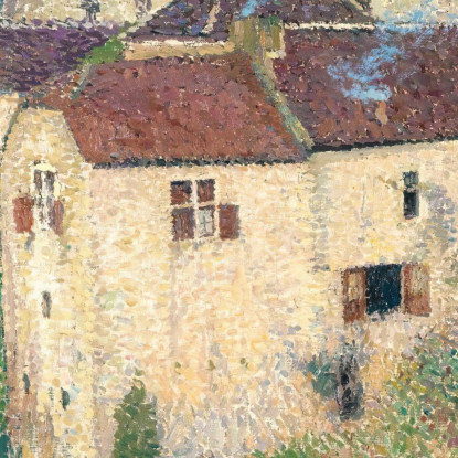 Case A Saint-Cirq-Lapopie Henri Martin hmt67 quadro stampato su tela