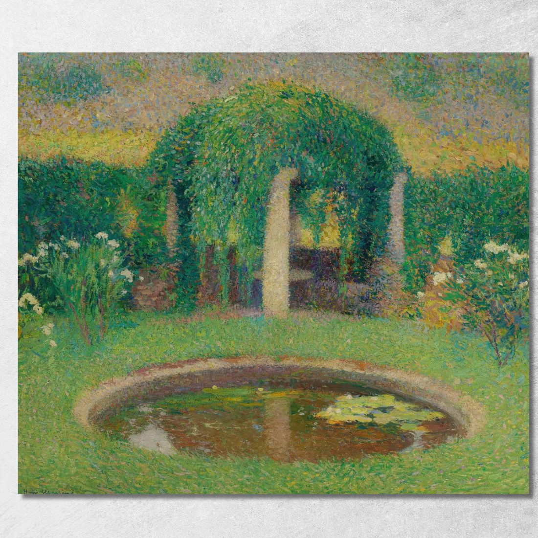 Piccolo Bacino Vicino Al Pergolato Sud Di Marquayrol - Giardino Dell'Artista Henri Martin hmt69 quadro stampato su tela