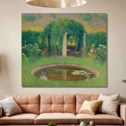 Piccolo Bacino Vicino Al Pergolato Sud Di Marquayrol - Giardino Dell'Artista Henri Martin hmt69 quadro stampato su tela
