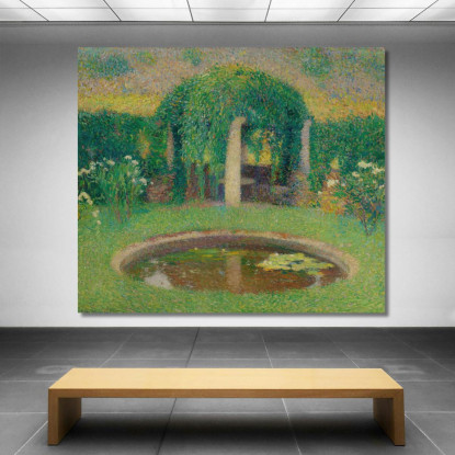 Piccolo Bacino Vicino Al Pergolato Sud Di Marquayrol - Giardino Dell'Artista Henri Martin hmt69 quadro stampato su tela