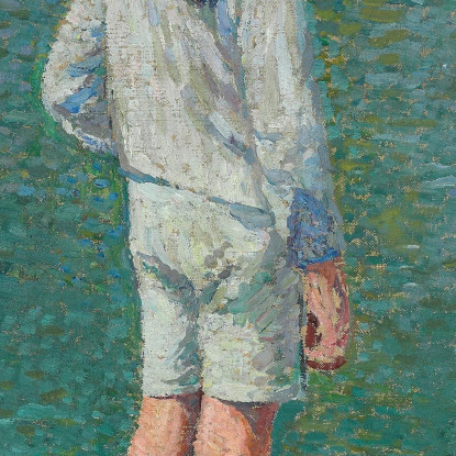 Bambino Piccolo Al Bordo Del Bacino Del Giardino Del Lussemburgo A Parigi Henri Martin hmt70 quadro stampato su tela