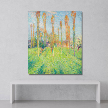 Prato Soleggiato Con Pioppi Henri Martin hmt71 quadro stampato su tela