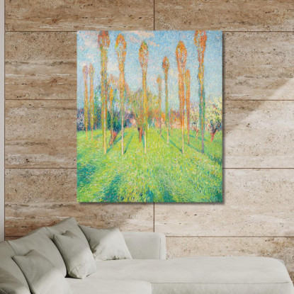Prato Soleggiato Con Pioppi Henri Martin hmt71 quadro stampato su tela