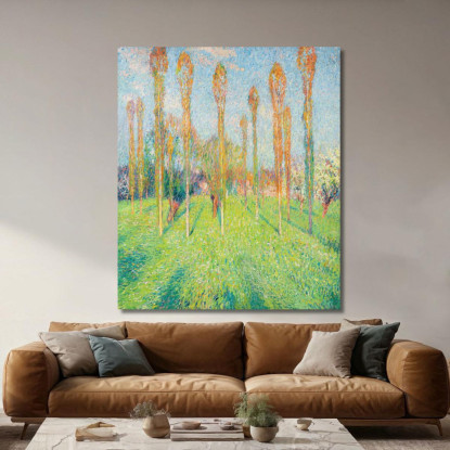 Prato Soleggiato Con Pioppi Henri Martin hmt71 quadro stampato su tela