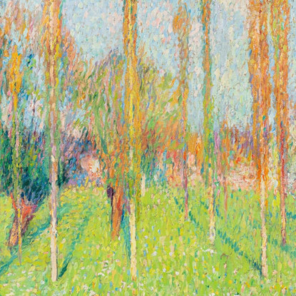 Prato Soleggiato Con Pioppi Henri Martin hmt71 quadro stampato su tela