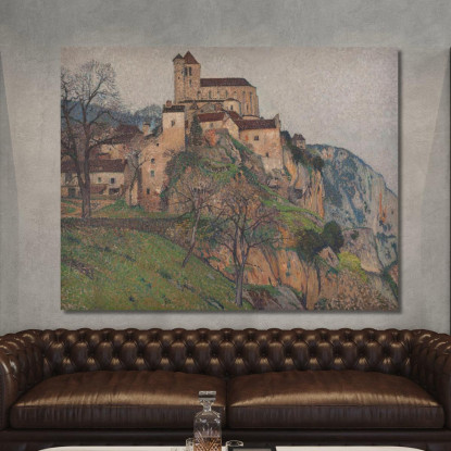 Saint-Cirq-Lapopie Henri Martin hmt75 quadro stampato su tela