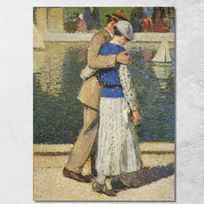 Una Coppia Che Cammina Lungo Il Bacino Del Lussemburgo Henri Martin hmt80 quadro stampato su tela