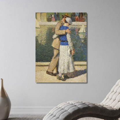 Una Coppia Che Cammina Lungo Il Bacino Del Lussemburgo Henri Martin hmt80 quadro stampato su tela