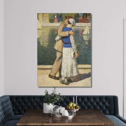 Una Coppia Che Cammina Lungo Il Bacino Del Lussemburgo Henri Martin hmt80 quadro stampato su tela