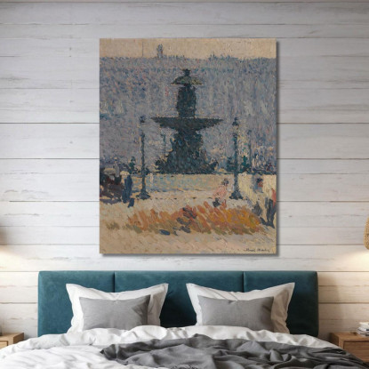 Una Delle Fontane Di Place De La Concorde A Parigi Henri Martin hmt83 quadro stampato su tela