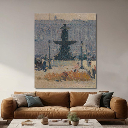 Una Delle Fontane Di Place De La Concorde A Parigi Henri Martin hmt83 quadro stampato su tela