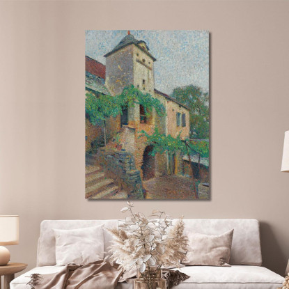 Veduta Di Una Fattoria Con Un Colombario Henri Martin hmt87 quadro stampato su tela