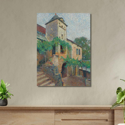 Veduta Di Una Fattoria Con Un Colombario Henri Martin hmt87 quadro stampato su tela