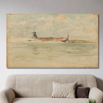 Una Piccola Nota Rossa Dordrecht James Abbott McNeill Whistler jam1 quadro stampato su tela