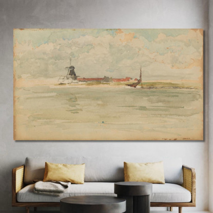 Una Piccola Nota Rossa Dordrecht James Abbott McNeill Whistler jam1 quadro stampato su tela