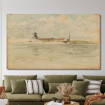 Una Piccola Nota Rossa Dordrecht James Abbott McNeill Whistler jam1 quadro stampato su tela