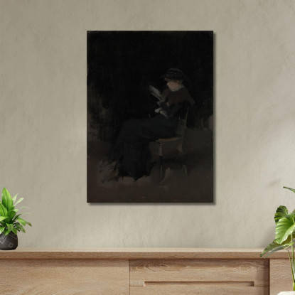 Composizione In Nero - Ragazza Che Legge James Abbott McNeill Whistler jam13 quadro stampato su tela