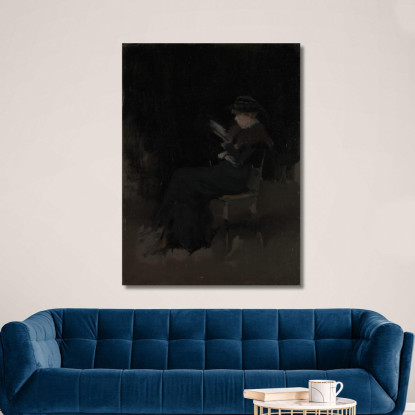 Composizione In Nero - Ragazza Che Legge James Abbott McNeill Whistler jam13 quadro stampato su tela