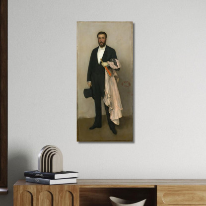 Composizione In Colore Carne E Nero - Ritratto Di Theodore Duret James Abbott McNeill Whistler jam16 quadro stampato su tela