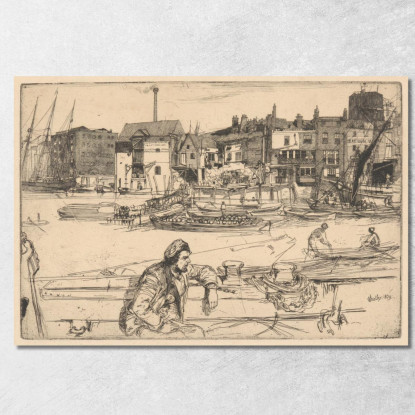 Black Lion Wharf James Abbott McNeill Whistler jam24 quadro stampato su tela