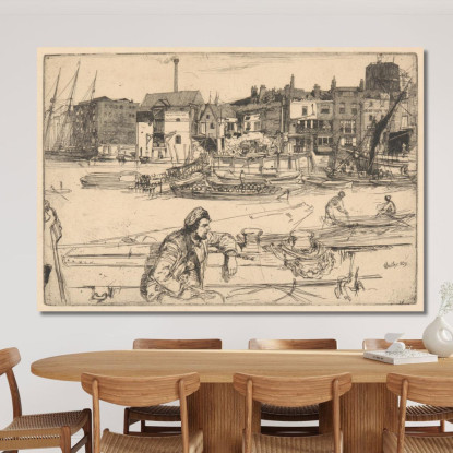 Black Lion Wharf James Abbott McNeill Whistler jam24 quadro stampato su tela