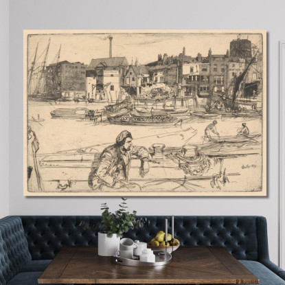 Black Lion Wharf James Abbott McNeill Whistler jam24 quadro stampato su tela